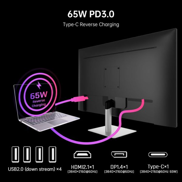 KTC 32 吋 4K 智慧型顯示器,搭配 Google TV 系統 3840 * 2160P Netflix 授權類型 C 65W PD 喇叭 5W * 2 Dolby Audio Hey Google 語音遙控器 HDR WiFi 藍牙 VESA 傾斜式 32 吋智慧型電視 - Image 8