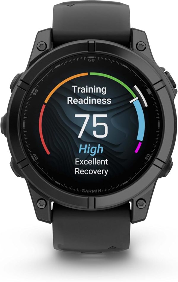Garmin Fenix E – 47 公釐,AMOLED,高級多運動 GPS 智慧型手錶,長效電池壽命,板岩灰色鋼,帶黑色矽膠錶帶,附可穿戴式4U 白色耳塞組 - Image 6