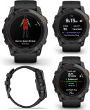 Wearable4U Garmin Fenix 7X Pro 太陽能版 (無 Wi-Fi) 智慧型手錶,板岩灰色附黑色錶帶,1.4 吋顯示器,內建手電筒黑色耳塞組