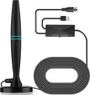 室內電視天線 智能電視天線 支援 4K 1080p 帶信號增強器 適用於本地頻道,320 英里長距離接收 - 15 英尺(深灰色)