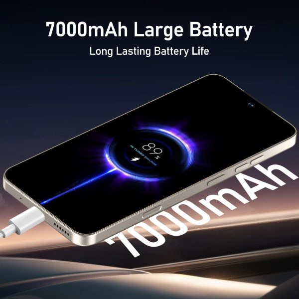 解鎖 16PROMA X 智慧型手機:7 吋 HD+ 顯示器,7000mAh 長效電池,12GB+512GB 大容量儲存空間,108MP AI 相機,高性能 Android 手機,適合遊戲和工作(灰色) - Image 5