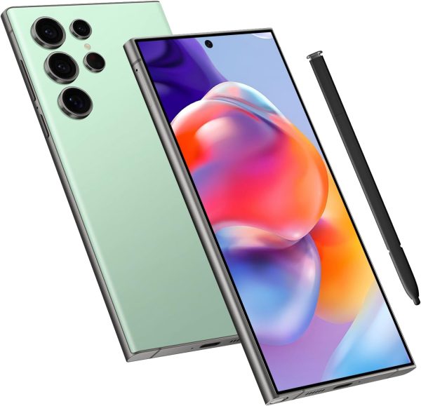 I25 Ultra Unlocked Smartphone: 6.99" FHD+ Display, 16GB RAM 512GB, 7000mAh Battery, 108MP+68MP Camera, Built-in Stylus | Fastest Android Phone for Gaming(Cyan)