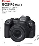 Canon 佳能 EOS R6 Mark II 無反光鏡相機 RF24-105mm F4-7.1 是 STM 鏡頭套件,全片幅混合式相機,2420 萬像素 CMOS 感應器,照片和視訊功能,黑色