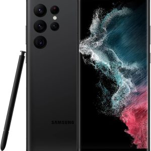 SAMSUNG 三星 Galaxy S22 Ultra 手機、原廠解鎖 Android 智慧型手機、512GB、8K 相機、最亮的顯示螢幕、S筆、電池壽命長、快速 4nm 處理器,美國版,2022 年,幻影黑