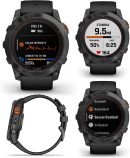 Wearable4U Garmin Fenix 7X Pro 太陽能版 (無 Wi-Fi) 智慧型手錶,板岩灰色附黑色錶帶,1.4 吋顯示器,內建手電筒黑色耳塞組
