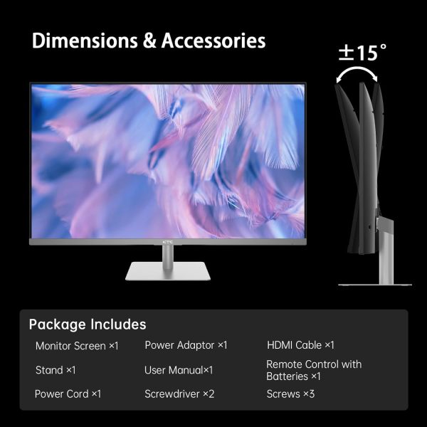 KTC 32 吋 4K 智慧型顯示器,搭配 Google TV 系統 3840 * 2160P Netflix 授權類型 C 65W PD 喇叭 5W * 2 Dolby Audio Hey Google 語音遙控器 HDR WiFi 藍牙 VESA 傾斜式 32 吋智慧型電視 - Image 9