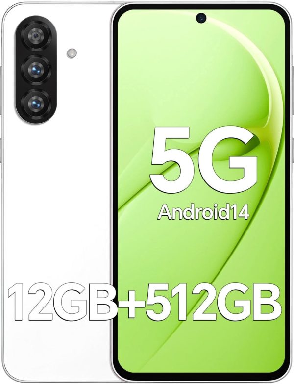 C56 Ultra 5G Unlocked Phones, Smartphone Android 14, 12GB+512GB Unlocked Android Phones, Snapdragon888, 5000mAh, 48+108MP Camera, 6.8“ HD Screen, Dual SIM+Memory Expansion, White - Image 9