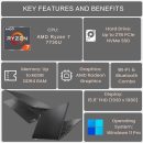 Lenovo V系列 V15 商務筆記型電腦,15.6 吋 FHD 顯示器,AMD Ryzen 7 7730U,40GB RAM,1TB SSD,數字鍵盤,HDMI,RJ45,網路攝影機,Wi-Fi,Windows 11 Pro,黑色