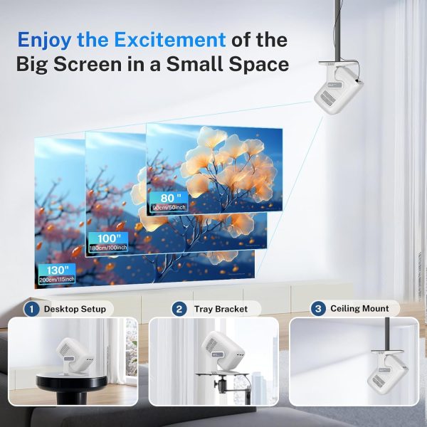 智慧型投影機 Android OS,原生 1080P Full HD 4K 支援 12000 流明,內建應用程式、電焦點和自動梯形可攜式投影機,附杜比音效、WiFi和藍牙,相容於 iOS/HDMI - Image 6