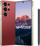 I25 Ultra 旗艦殺手智慧型手機 - Snapdragon 8 Gen 3、16GB+512GB、大型 7 吋 FHD+ 顯示器,108MP+68MP Pro Cam,7000mAh 2 日電池,Android 14 包括手寫筆(酒紅色)