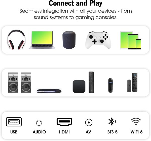 Magic 投影機 Pro - 強大的 4k 立方體,附 WiFi、藍牙和自動垂直校正,帶來家庭影院體驗 - Image 6