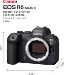 Canon 佳能 EOS R6 Mark II 無反光鏡相機(僅限機身),全片幅相機,2,420 萬像素 CMOS 感應器,照片和視頻功能,黑色