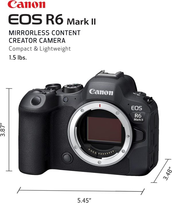 Canon 佳能 EOS R6 Mark II 無反光鏡相機(僅限機身),全片幅相機,2,420 萬像素 CMOS 感應器,照片和視頻功能,黑色 - Image 3