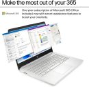 HP 14 吋筆記型電腦 | 16GB RAM、512GB SSD | 免費 Office 365 | Intel 四核心處理器 | 輕薄 | 11.5 HR 電池 | 天然銀 | Intel UHD 顯示卡 | Windows 11 附滑鼠