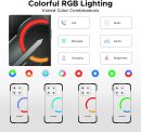 DOODEE Blade GT Pro 5G 堅固型手機,附 LED 燈光效果,32GB+512GB/2TB 堅固智慧型手機,7 吋 FHD+120Hz,5800 mAh Android 手機,100MP+32MP AI 相機/臉部和手指識別/NFC,黑色