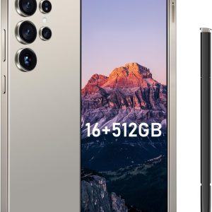 I25 Ultra 旗艦殺手智慧型手機 - Snapdragon 8 Gen 3、16GB+512GB、大型 7 吋 FHD+ 顯示器、108MP+68MP Pro Cam、7000mAh 2 日電池、Android 14 包括手寫筆(鈦灰色)