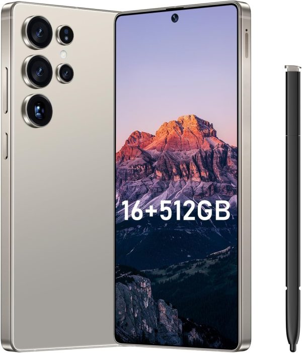 I25 Ultra 旗艦殺手智慧型手機 - Snapdragon 8 Gen 3、16GB+512GB、大型 7 吋 FHD+ 顯示器、108MP+68MP Pro Cam、7000mAh 2 日電池、Android 14 包括手寫筆(鈦灰色)