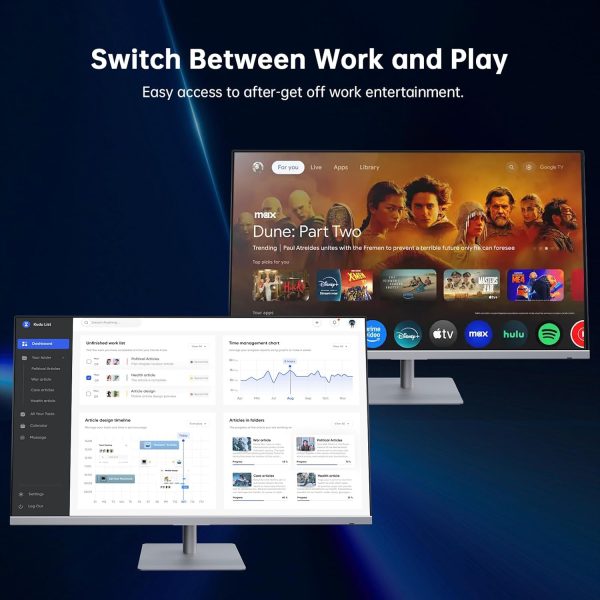 KTC 32 吋 4K 智慧型顯示器,Google System UHD (3840x 2160) 智慧型顯示器,附揚聲器,Netflix 授權,Type-C 65W PD,無線顯示,HDR,藍牙,Hey Google Voice Remote,VESA 支援,A32Q8 - Image 2