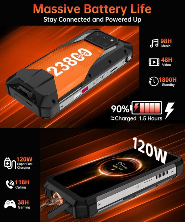 Tank 3 Pro 堅固智慧型手機 5G,Android 14 手機附投影機,36GB RAM+512GB ROM,7.7 吋防水解鎖手機 23800mAh, 2TB 擴展/OTG(僅限 T-Mobile&Verizon) - Image 3