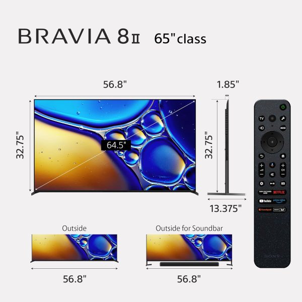 Sony BRAVIA 8 II 65 吋電視、QD OLED, 4K 智慧型 Google TV、XR 處理器,採用 AI 技術,超薄設計,120hz 電視、Dolby Vision/Atmos,PS5、K-65XR80M2、2025 型號的獨家功能 - Image 5