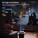 官方授權的 Google TV 智慧型投影機,HAPPRUN 4K UHD 家庭影院,杜比音效、Wi-Fi 和藍牙,內建串流應用程式,與遊戲機與智慧型手機相容,室內和室外使用