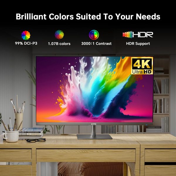 KTC 32 吋 4K 智慧型顯示器,Google System UHD (3840x 2160) 智慧型顯示器,附揚聲器,Netflix 授權,Type-C 65W PD,無線顯示,HDR,藍牙,Hey Google Voice Remote,VESA 支援,A32Q8 - Image 4