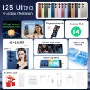 I25 Ultra 智慧型手機 16GB+512GB Android 14 智慧型手機 7 吋 FHD+ 顯示器 7000mAh 電池 108MP + 68MP 雙相機 內建筆式觸控筆,高效能大記憶體 (藍色)