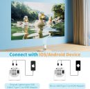 迷你投影機 便攜式 Proyector 4K 支援 全高清 1080P 小型投影機 附 270° 可旋轉支架 電影投影機 相容於電視棒/智慧型手機/HDMI/USB 適用於臥室 / 戶外露營