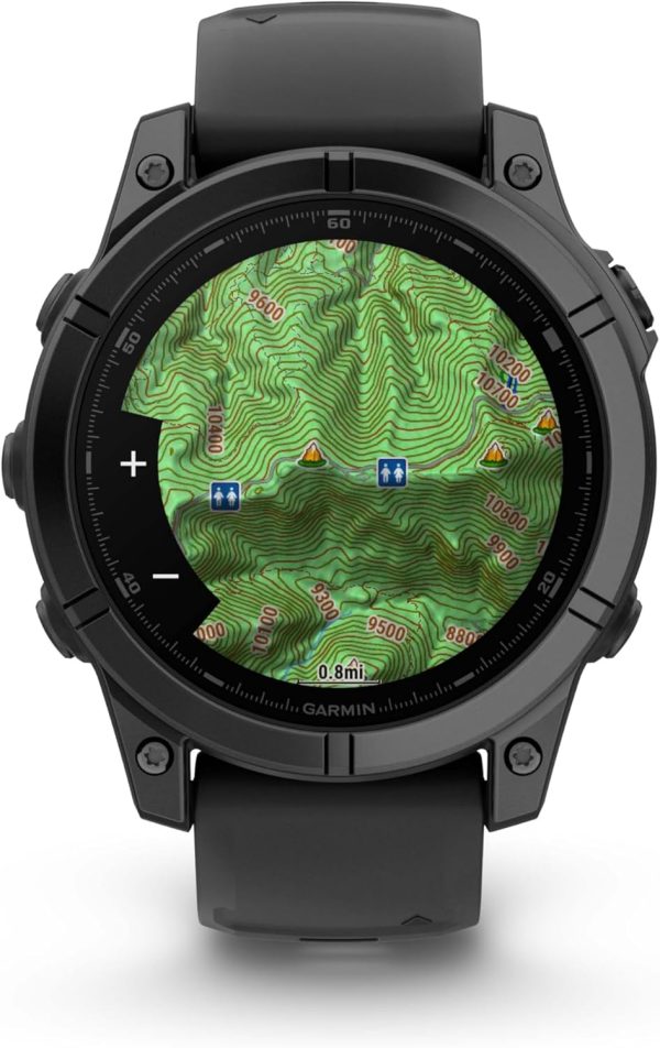 Garmin Fenix E – 47 公釐,AMOLED,高級多運動 GPS 智慧型手錶,長效電池壽命,板岩灰色鋼,帶黑色矽膠錶帶,附可穿戴式4U 白色耳塞組 - Image 5