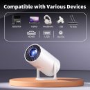 迷你投影機 便攜式 Proyector 4K 支援 全高清 1080P 小型投影機 附 270° 可旋轉支架 電影投影機 相容於電視棒/智慧型手機/HDMI/USB 適用於臥室 / 戶外露營