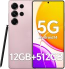 解鎖手機 F25 Ultra,12GB + 512GB,5G Android 14 手機,7 吋 OLED 顯示器,108MP+48MP 相機,大型電池 5000mAh, 內建筆,臉部識別,GPS,雙 SIM 卡智慧型手機(粉紅色)
