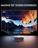 4K 智慧型投影機,附 Wifi 和藍牙,1080P 全高清投影機,附揚聲器,3000 ANSI,WIFI6/5G,超短投擲,三個 UHD 雷射電視,HDR10 151 英吋,家庭臥室投影機 H6
