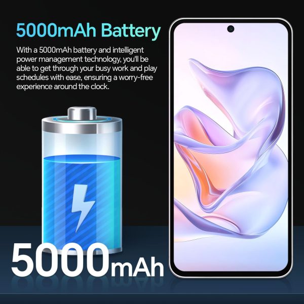 解鎖手機 R56 Ultra 5G,12+512GB 解鎖手機,48MP+108MP 雙攝像頭,5000mAh 電池,5G 雙SIM卡智慧型手機,7 吋 HD 螢幕,Android 14.0,Face ID/GPS(鈦白) - Image 6