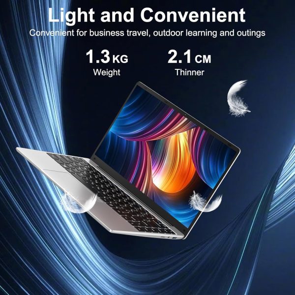 2025 筆記型電腦 14 吋 Win 11 256GB SSD 高達 1TB SSD 擴充筆記型電腦 Celeron N4020 高達 2.8Ghz 1920x1080 FHD 雙 WiFi BT4.2 附網路攝影機 鍵盤 保護飛翼 適用於商務學生 - 銀色 - Image 3