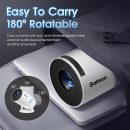 迷你投影機 附 WiFi 和藍牙 內建應用程式 智慧型投影機 支援 4K 1080P FHD 180° 可調式自動梯形 相容於 HDMI/電視棒/記憶棒/筆記型電腦,白色