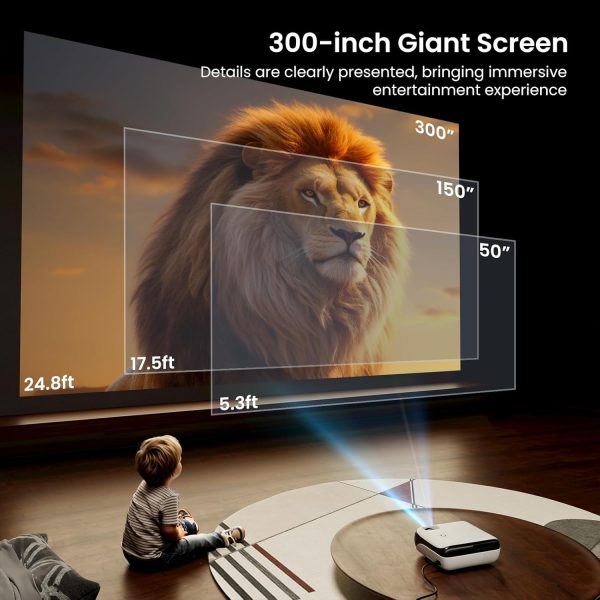 官方授權的 Google TV 智慧型投影機,HAPPRUN 4K UHD 家庭影院,杜比音效、Wi-Fi 和藍牙,內建串流應用程式,與遊戲機與智慧型手機相容,室內和室外使用 - Image 8