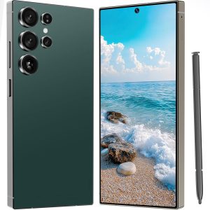 I25 超解鎖手機,6800mAh 長效電池壽命智慧型手機,內置筆,7 吋 HD 螢幕 8+512GB 解鎖手機,5G/雙 SIM 卡/指紋解鎖/Face ID(綠色)