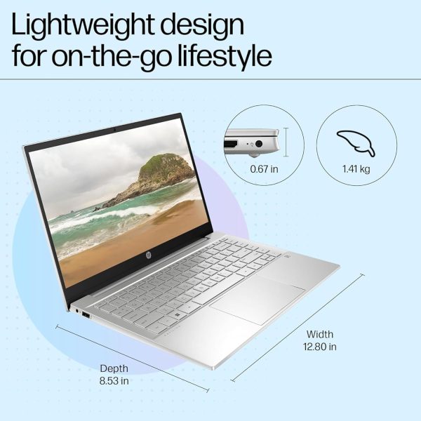 HP 14 吋筆記型電腦 | 16GB RAM、512GB SSD | 免費 Office 365 | Intel 四核心處理器 | 輕薄 | 11.5 HR 電池 | 天然銀 | Intel UHD 顯示卡 | Windows 11 附滑鼠 - Image 6