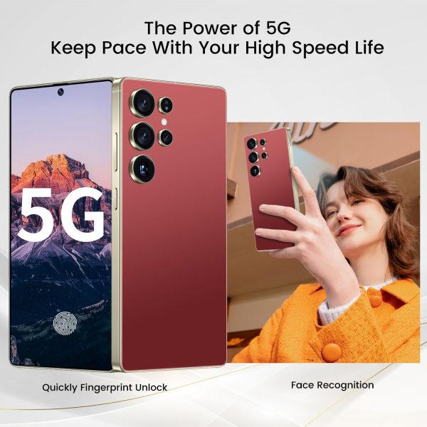 I25 Ultra 旗艦殺手智慧型手機 - Snapdragon 8 Gen 3、16GB+512GB、大型 7 吋 FHD+ 顯示器,108MP+68MP Pro Cam,7000mAh 2 日電池,Android 14 包括手寫筆(酒紅色) - Image 4