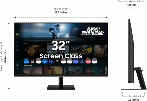 Samsung 三星 32 吋智慧型顯示器 M7 (M70F) 4K UHD 顯示器,Samsung Vision AI,智慧型電視應用程式,電競集線器,USB-C,HDMI 和 USB-A,黑色,LS32FM702UNXZA,2025 - Image 4