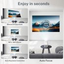 智慧型投影機 Android OS,原生 1080P Full HD 4K 支援 12000 流明,內建應用程式、電焦點和自動梯形可攜式投影機,附杜比音效、WiFi和藍牙,相容於 iOS/HDMI