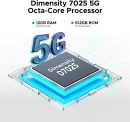 DOODEE Blade GT Pro 5G 堅固型手機,附 LED 燈光效果,32GB+512GB/2TB 堅固智慧型手機,7 吋 FHD+120Hz,5800 mAh Android 手機,100MP+32MP AI 相機/臉部和手指識別/NFC,黑色