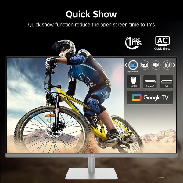 KTC 32 吋 4K 智慧型顯示器,搭配 Google TV 系統 3840 * 2160P Netflix 授權類型 C 65W PD 喇叭 5W * 2 Dolby Audio Hey Google 語音遙控器 HDR WiFi 藍牙 VESA 傾斜式 32 吋智慧型電視 - Image 6