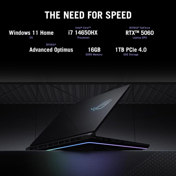 ASUS 華碩 ROG Strix G16 (2025) 電競筆記型電腦,16 吋 FHD+ 16:10 165Hz/3ms 顯示器,NVIDIA® GeForce RTX™ 5060 筆記型電腦 GPU,Intel® Core™ i7 處理器 14650HX,16GB DDR5,1TB Gen 4 SSD,Wi-Fi 7,Windows 11111 Home - Image 3