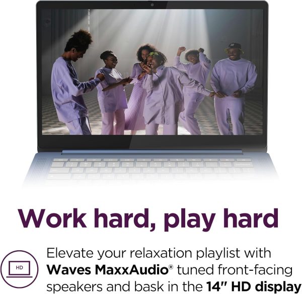 Lenovo IdeaPad Slim 3 Chromebook - 2024 - 輕量筆記型電腦 - 波浪 MaxxAudio® 喇叭 - 14 吋 HD 顯示器 - HD 720p 相機 - 4GB 記憶體 - 64GB 儲存空間 - 聯發科 Kompanio 520 - 深藍 - Image 4