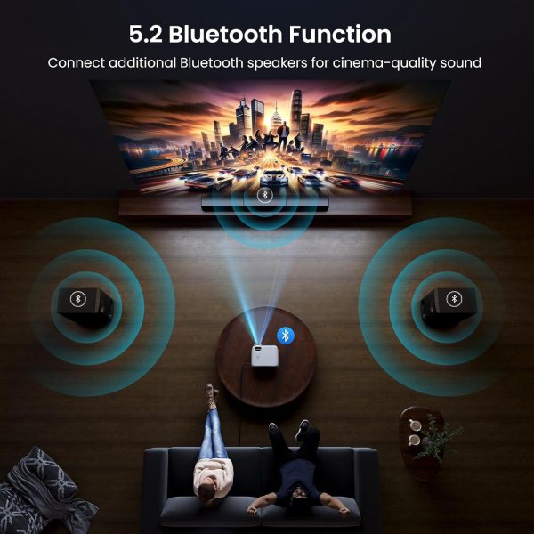 官方授權的 Google TV 智慧型投影機,HAPPRUN 4K UHD 家庭影院,杜比音效、Wi-Fi 和藍牙,內建串流應用程式,與遊戲機與智慧型手機相容,室內和室外使用 - Image 6
