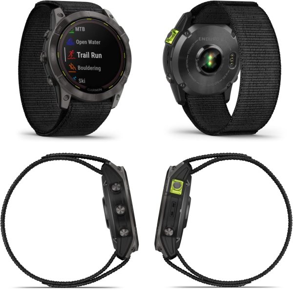 Wearable4U - Garmin Enduro 2 智慧型手錶,碳灰色 DLC 鈦金屬,附黑色尼龍錶帶,長效的 GPS 電池壽命,太陽能充電,預載地圖,附電子銀行套組 - Image 2