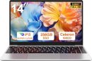 2025 筆記型電腦 14 吋 Win 11 256GB SSD 高達 1TB SSD 擴充筆記型電腦 Celeron N4020 高達 2.8Ghz 1920x1080 FHD 雙 WiFi BT4.2 附網路攝影機 鍵盤 保護飛翼 適用於商務學生 - 銀色