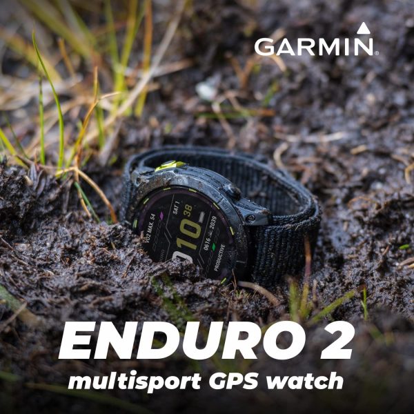 Wearable4U - Garmin Enduro 2 智慧型手錶,碳灰色 DLC 鈦金屬,附黑色尼龍錶帶,長效的 GPS 電池壽命,太陽能充電,預載地圖,附電子銀行套組 - Image 3