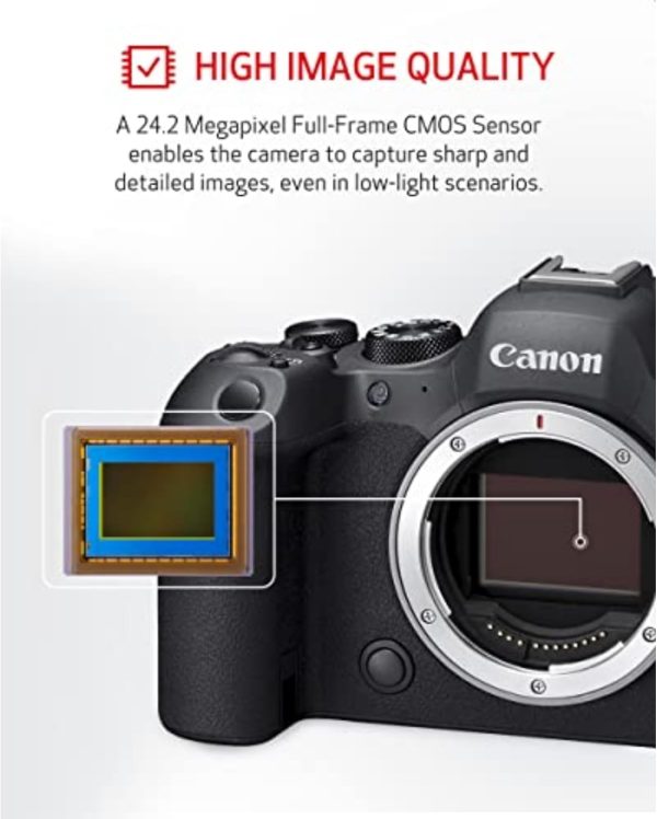 Canon 佳能 EOS R6 Mark II 無反光鏡相機 RF24-105mm F4-7.1 是 STM 鏡頭套件,全片幅混合式相機,2420 萬像素 CMOS 感應器,照片和視訊功能,黑色 - Image 3